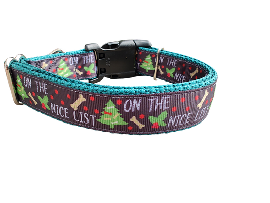 On The Nice List Christmas Nylon Dog Collar | Purrfect Pet Kingdom
