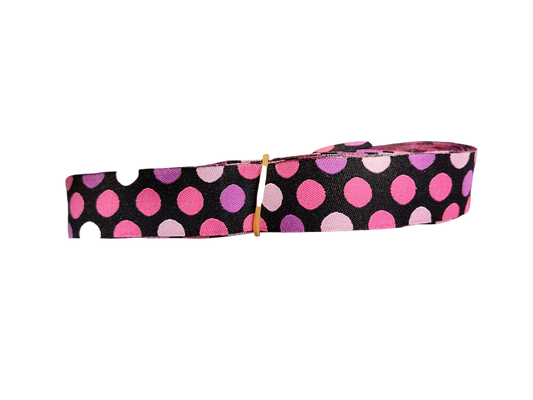Pink Polka Dots Nylon Dog Collar