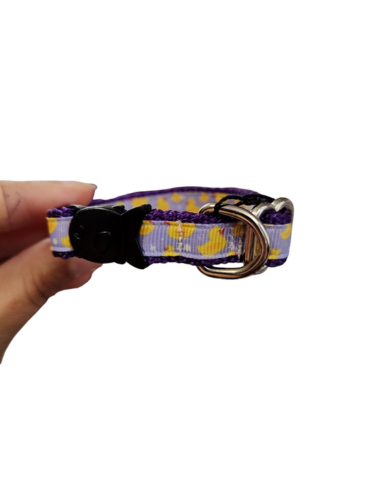 1/2" Purple Duckies Nylon Dog Collar