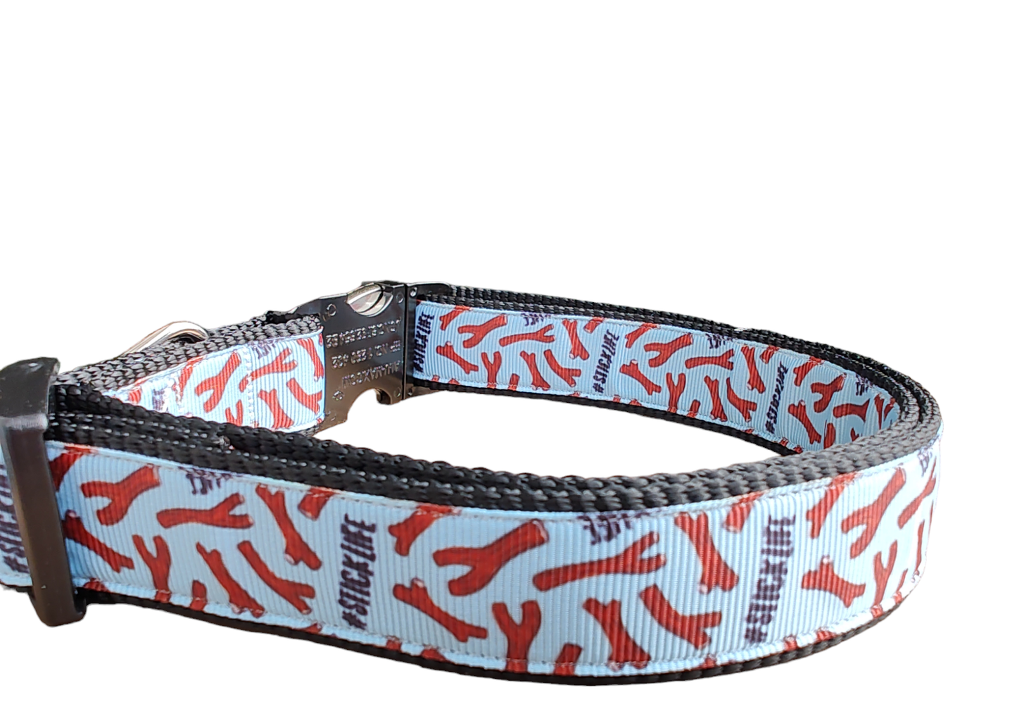 # Stick Life Black Nylon Dog Collar MD, LG, XL, Leash | Purrfect Pet Kingdom
