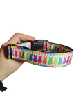 Rainbow Marshmallow Bunnies Easter Nylon Dog Collar