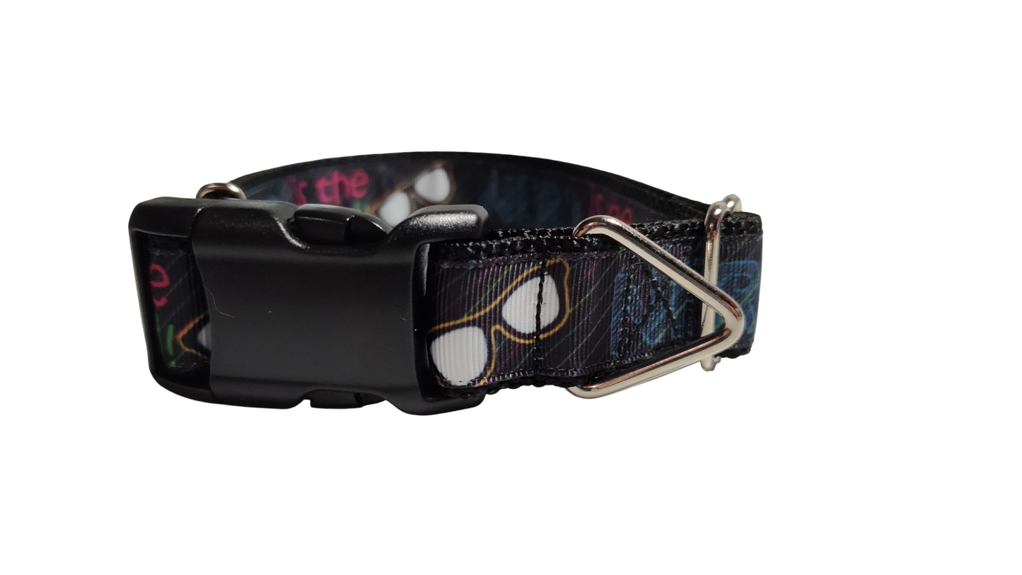 Nerd Is The Word Nylon Dog Collar | Purrfect Pet Kingdom