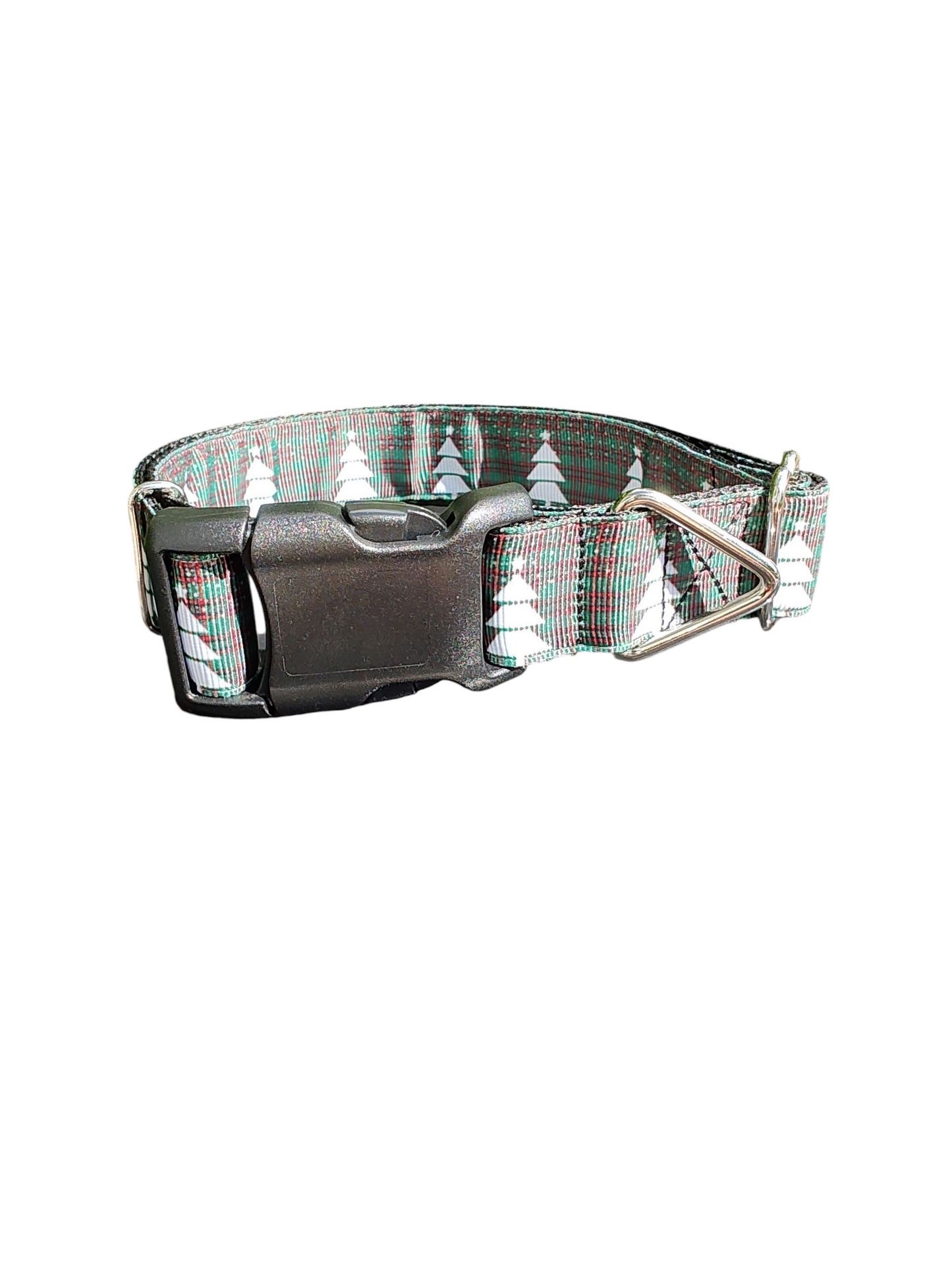 Green Plaid Trees Nylon Dog Collar | Purrfect Pet Kingdom