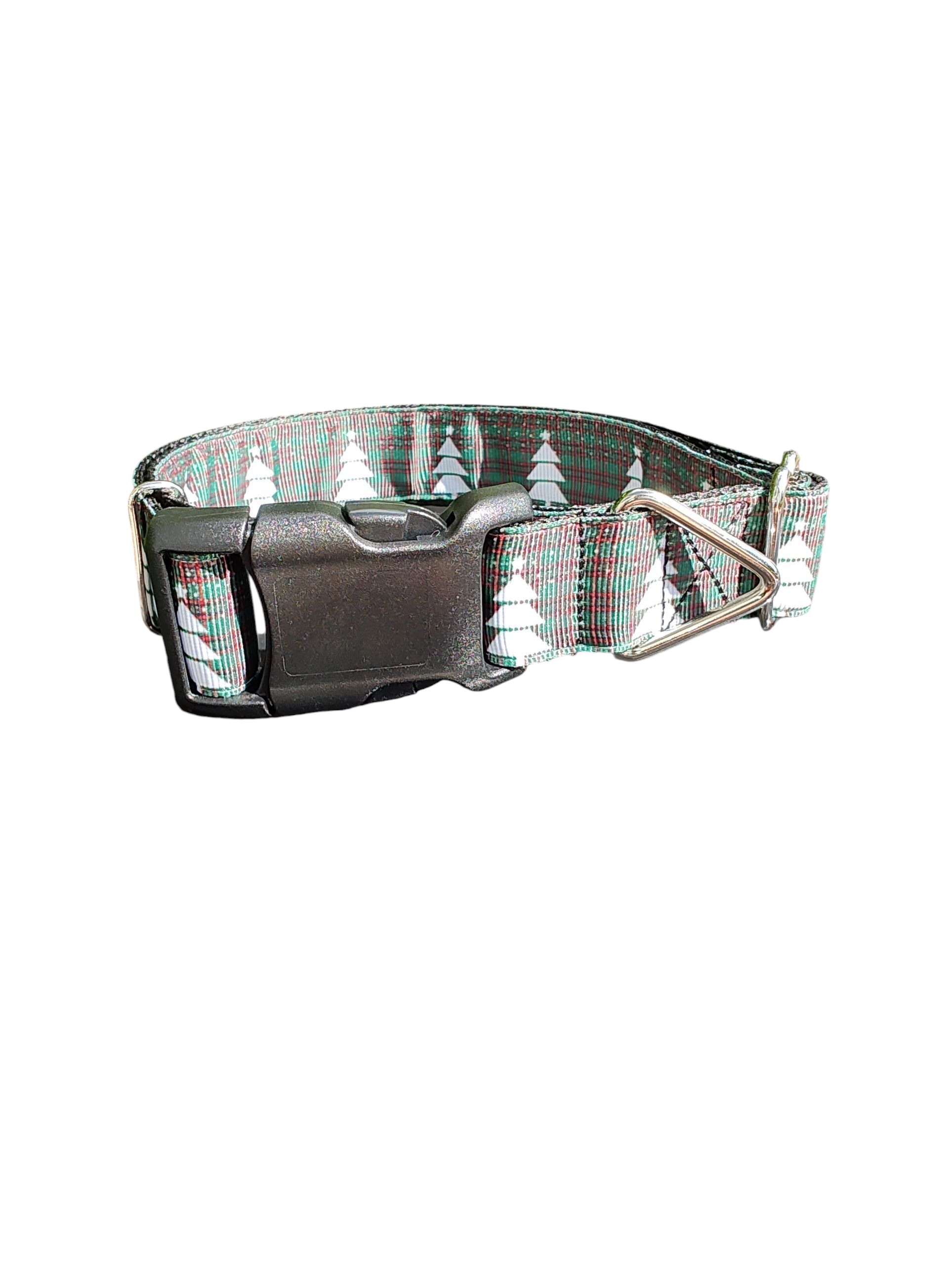 Green Plaid Trees Nylon Dog Collar | Purrfect Pet Kingdom