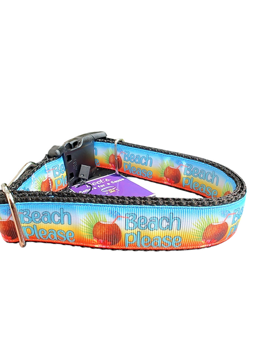 Beach Please Nylon Dog Collar | Purrfect Pet Kingdom