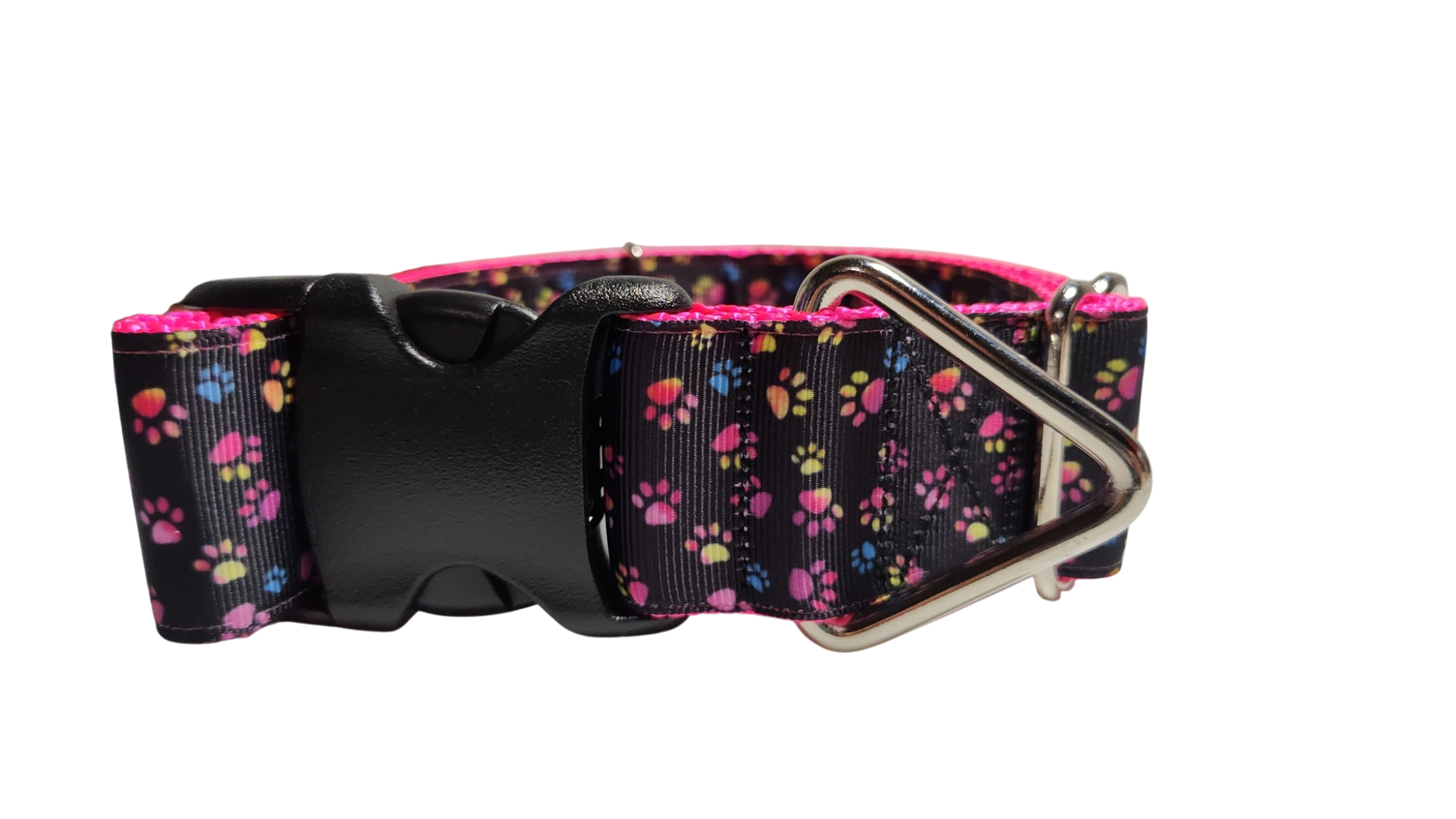 1.5" Wide Colorful Pawprints Nylon Dog Collar | Purrfect Pet Kingdom