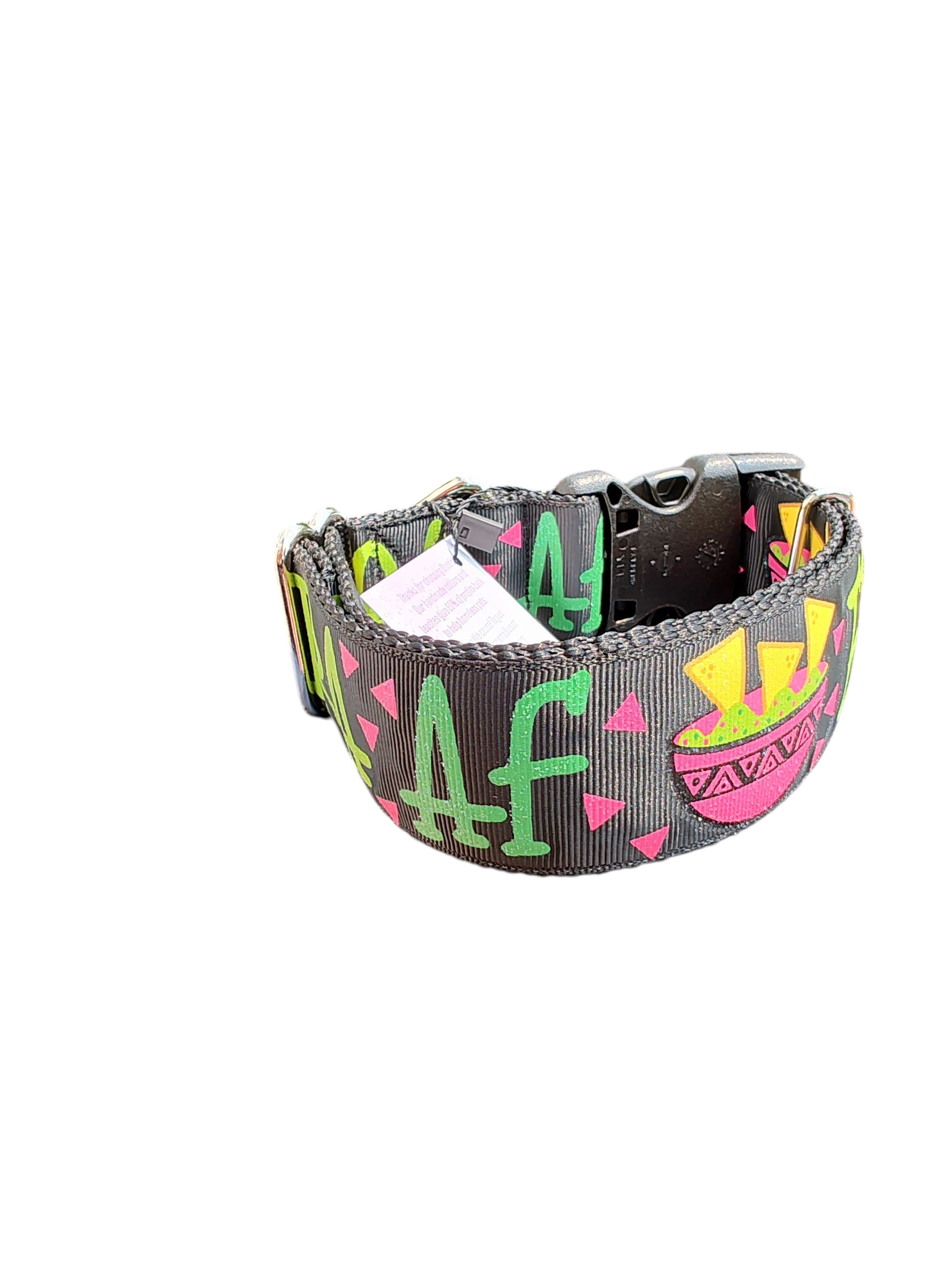 1.5" Wide Extra AF Chips & Guac Nylon Dog Collar | Purrfect Pet Kingdom