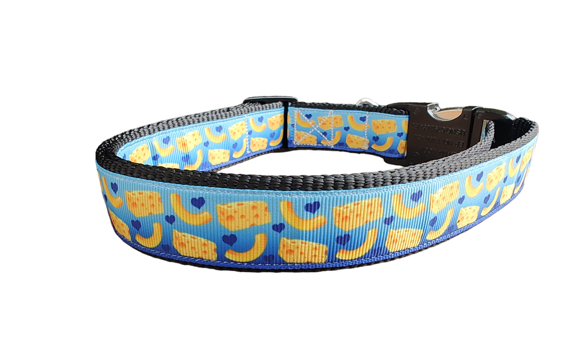Mac And Cheese Black Nylon Dog Collar MD, LG, XL, Leash | Purrfect Pet Kingdom