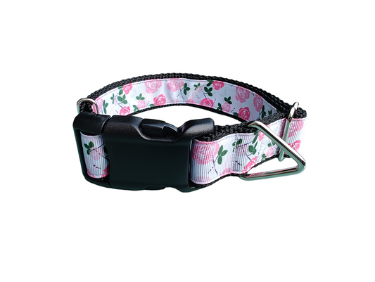 Pink Roses Nylon Dog Collar | Purrfect Pet Kingdom