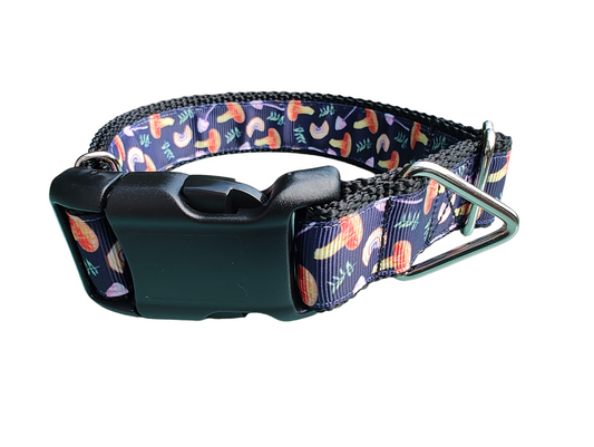 Mushrooms and Ferns Nylon Dog Collar | Purrfect Pet Kingdom