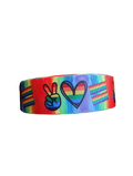 1.5" Wide Peace Love Pride Nylon Dog Collar