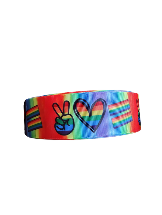 1.5" Wide Peace Love Pride Nylon Dog Collar | Purrfect Pet Kingdom
