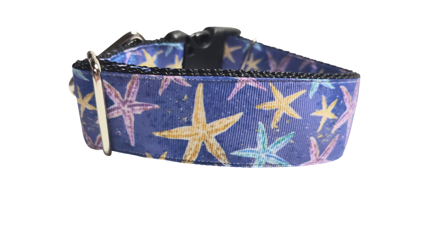 1.5" Wide Purple Starfish Nylon Dog Collar | Purrfect Pet Kingdom