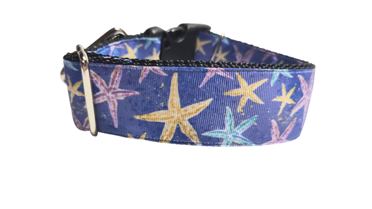 1.5" Wide Purple Starfish Nylon Dog Collar | Purrfect Pet Kingdom