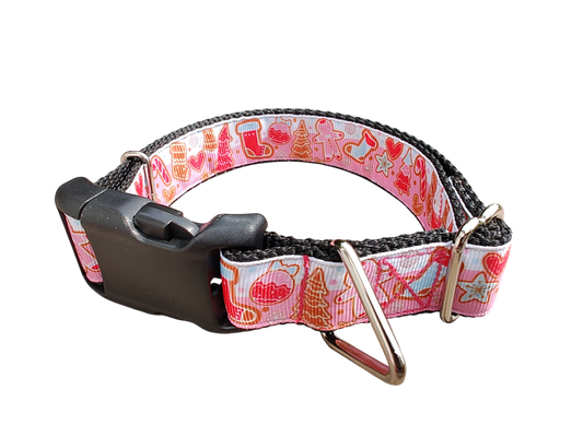 Pink Christmas Cookies Nylon Dog Collar | Purrfect Pet Kingdom