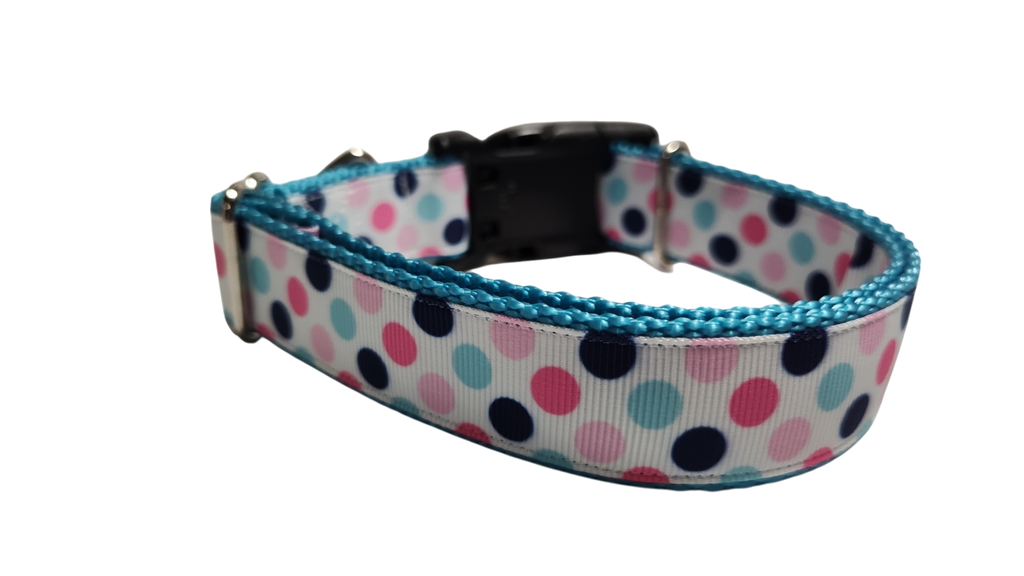 Polka Dots Pattern Nylon Dog Collar