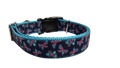 Pink and Blue Butterflies Nylon Dog Collar