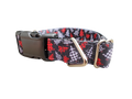Red And Black Gingham Trees Nylon Dog Collar