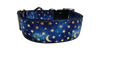 1.5" Wide Blue Stars and Moons Nylon Dog Collar
