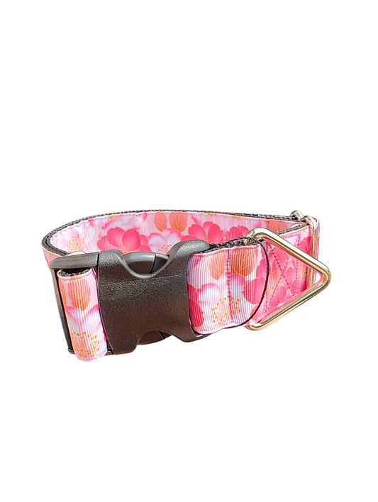 1.5" Wide Pink Flowers Nylon Dog Collar | Purrfect Pet Kingdom