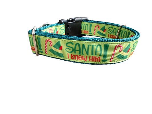 Santa I Know Him! Christmas Nylon Dog Collar | Purrfect Pet Kingdom