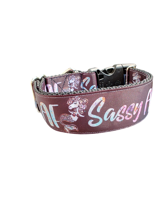1.5" Wide Sassy AF Nylon Dog Collar | Purrfect Pet Kingdom