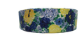 1.5" Wide Blue & Yellow Floral Nylon Dog Collar