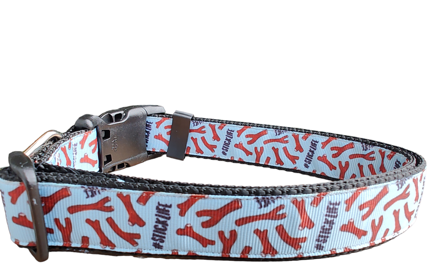 # Stick Life Black Nylon Dog Collar MD, LG, XL, Leash | Purrfect Pet Kingdom