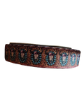 Turquoise Skull Mount Nylon Dog Collar