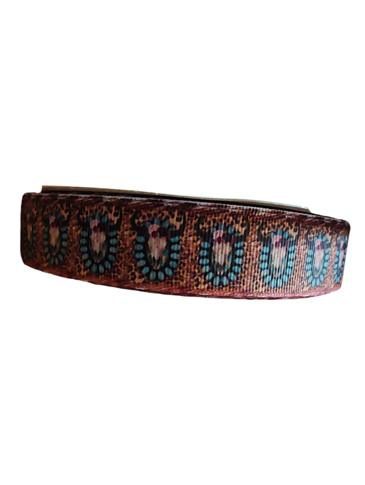 Turquoise Skull Mount Nylon Dog Collar | Purrfect Pet Kingdom