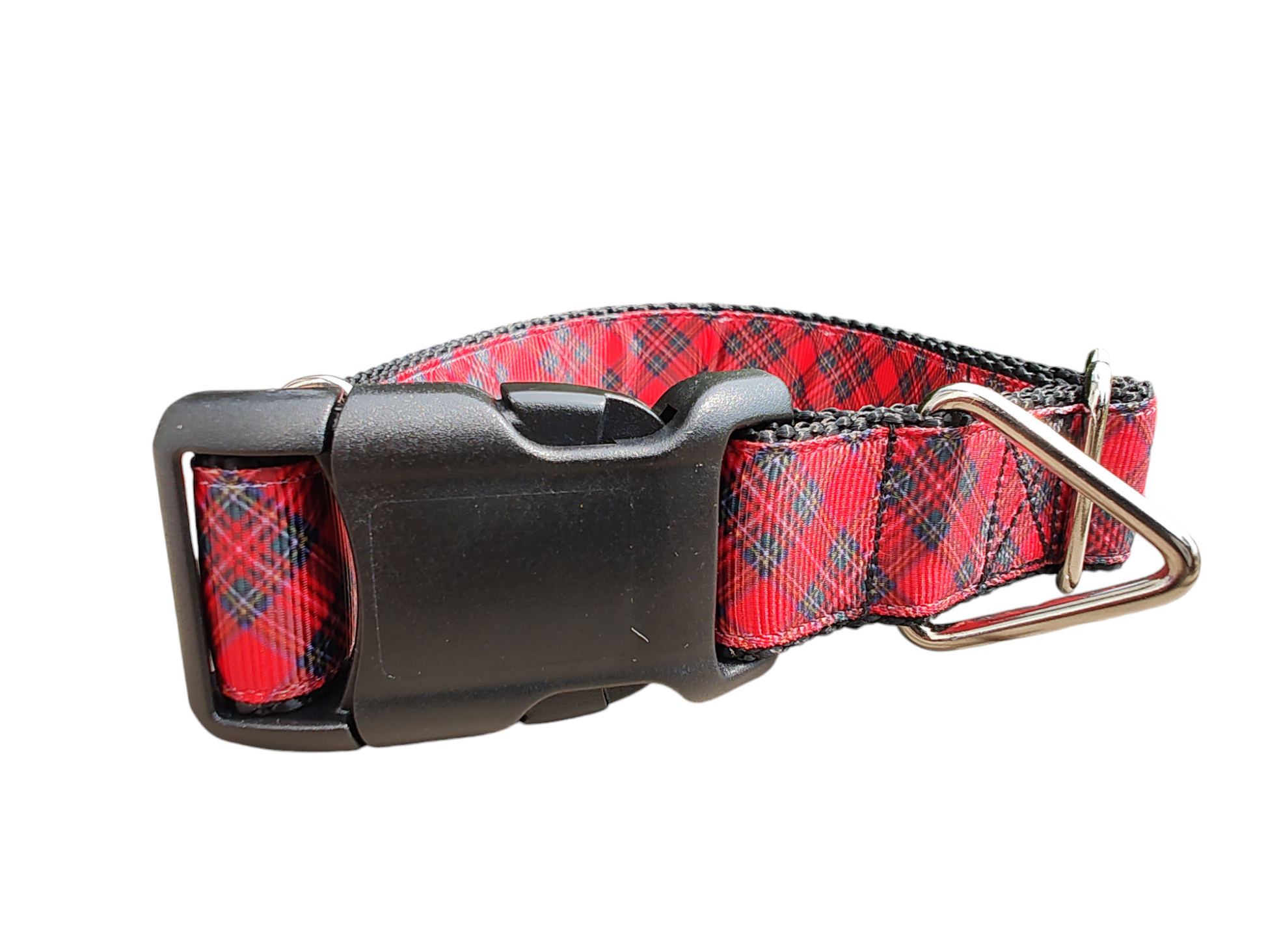 Red Tartan Plaid Nylon Dog Collar | Purrfect Pet Kingdom