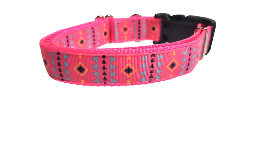Pink Tribal 2 Nylon Dog Collar | Purrfect Pet Kingdom
