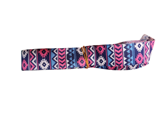 Pink Blue Tribal Nylon Dog Collar