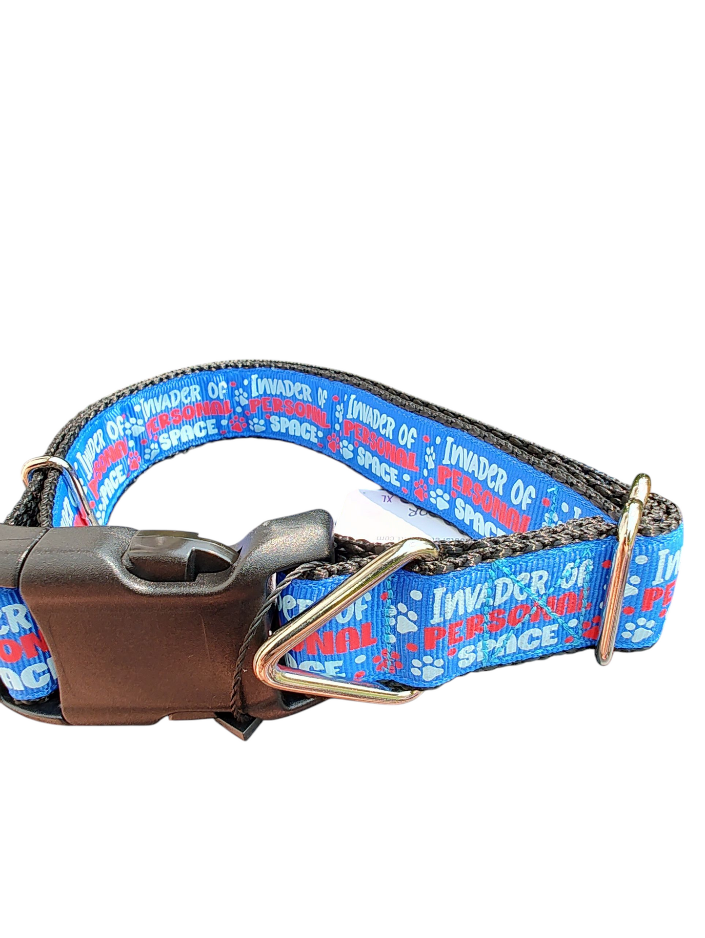 Invader of Personal Space Blue Nylon Dog Collar | Purrfect Pet Kingdom