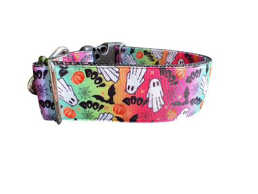 1.5" Wide Rainbow Ghosts Nylon Dog Collar | Purrfect Pet Kingdom