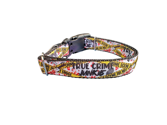 True Crime Junkie Nylon Dog Collar | Purrfect Pet Kingdom