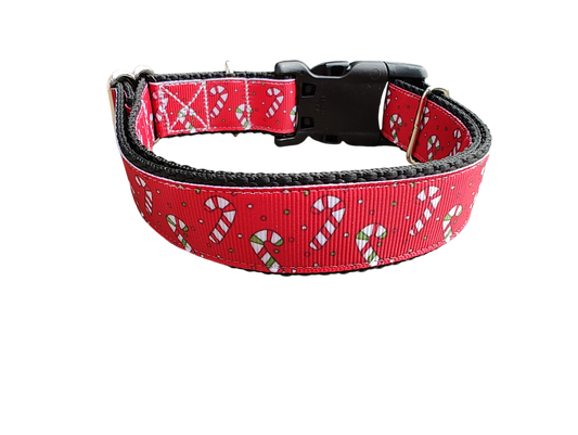 Christmas Candy Canes Nylon Dog Collar | Purrfect Pet Kingdom