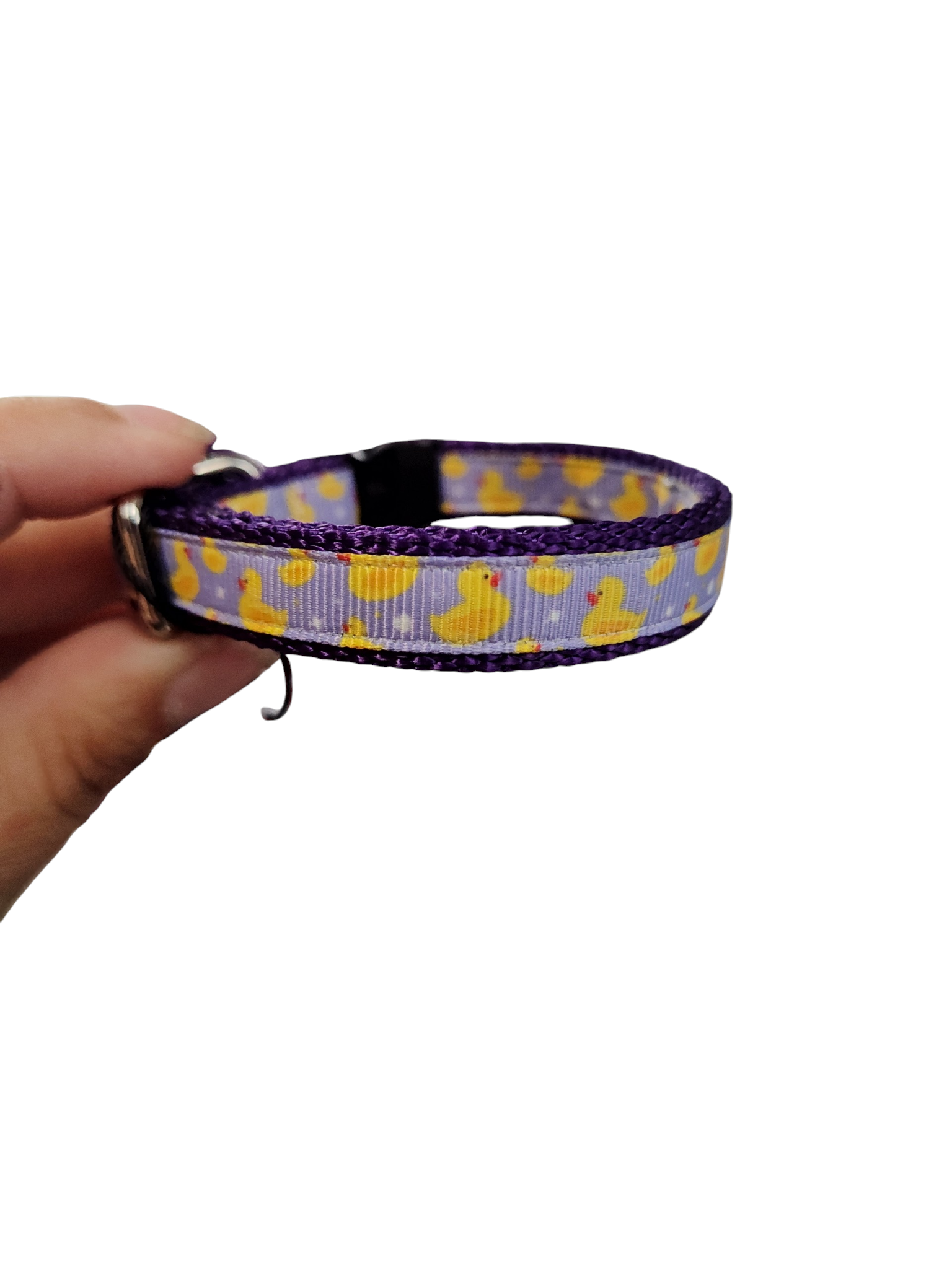 1/2" Purple Duckies Nylon Dog Collar
