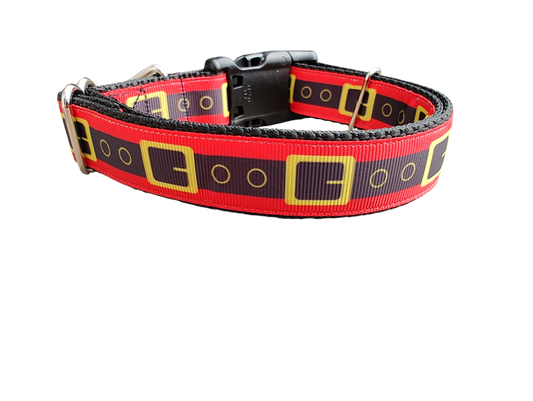 Santa Belt Christmas Nylon Dog Collar | Purrfect Pet Kingdom