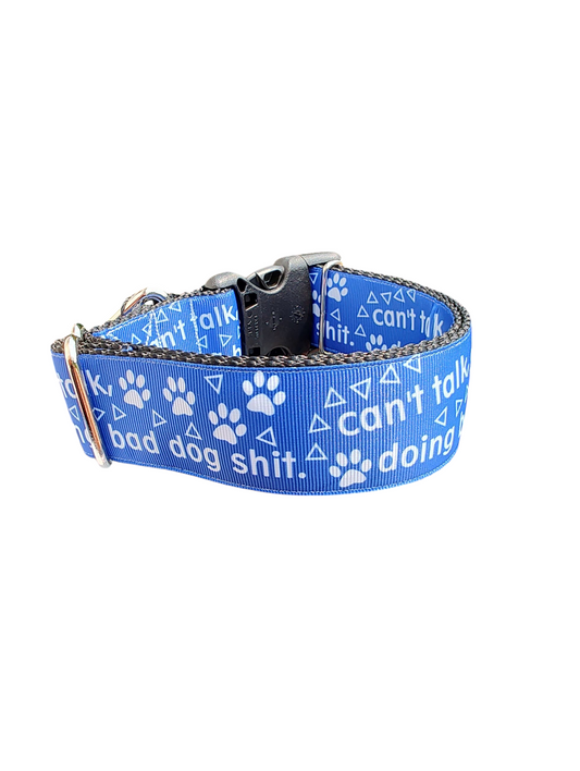 1.5" Wide Bad Dog Shit Nylon Dog Collar | Purrfect Pet Kingdom