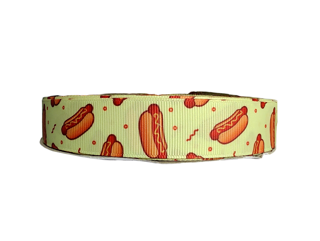 Falling Hotdogs Nylon Dog Collar