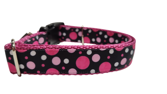 Pink Polka Dots Pattern Nylon Dog Collar | Purrfect Pet Kingdom