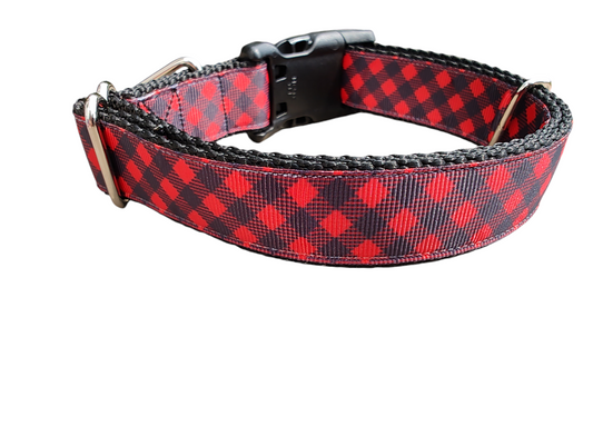 Buffalo Check Plaid Nylon Dog Collar | Purrfect Pet Kingdom