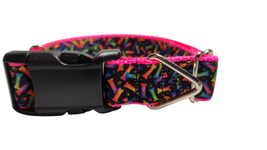 Neon Bones Nylon Dog Collar MD, LG, XL, Leash | Purrfect Pet Kingdom