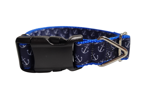 Blue Anchors Nylon Dog Collar | Purrfect Pet Kingdom