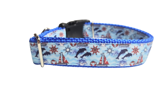 Dolphins at Sea Nylon Dog Collar | Purrfect Pet Kingdom