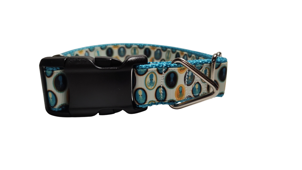 Squid Portraits Nylon Dog Collar