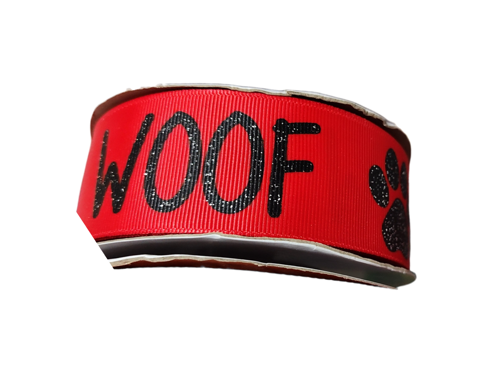 1.5" Wide Woof Nylon Dog Collar