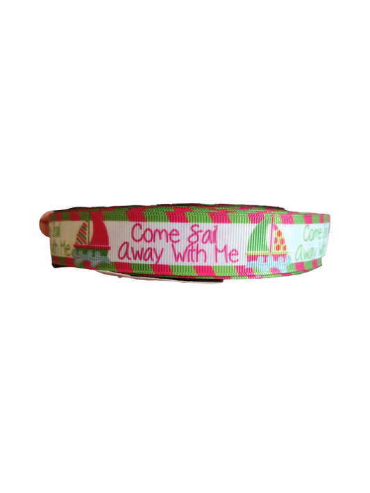 Come Sail Away With Me Nylon Dog Collar