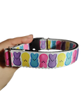 Rainbow Bunny Easter Nylon Dog Collar